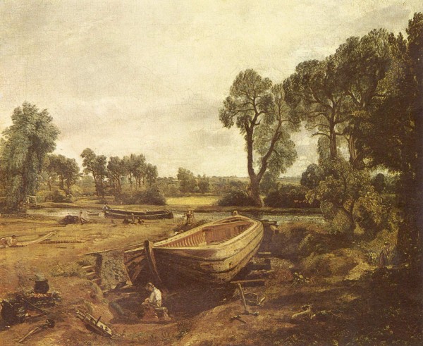 Landscape with a boat and a tree by John Constable